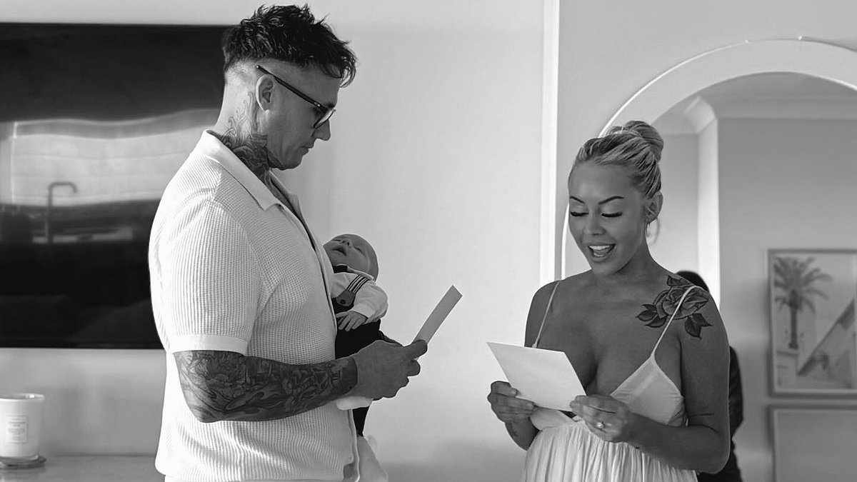 Bankrupt influencer Christie Swadling gets married in VERY low-key ceremony after welcoming her first child with fiancé Joel Price
