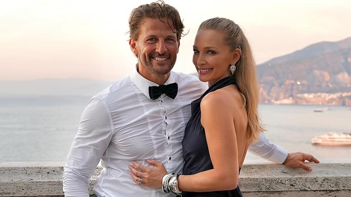 Anna Heinrich and her husband Tim Robards put on a loved-up display as they party with socialites at wedding in Italy