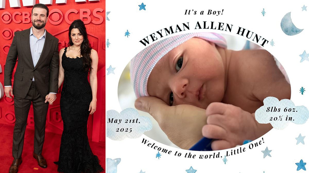 BREAKING NEWS Country star Sam Hunt and wife secretly welcome third child as they reveal VERY unusual name