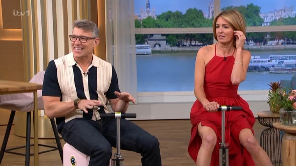 Ben Shephard leaves Cat Deeley squirming with VERY rude swipe at her underwear as she battles against wardrobe malfunction live on This Morning