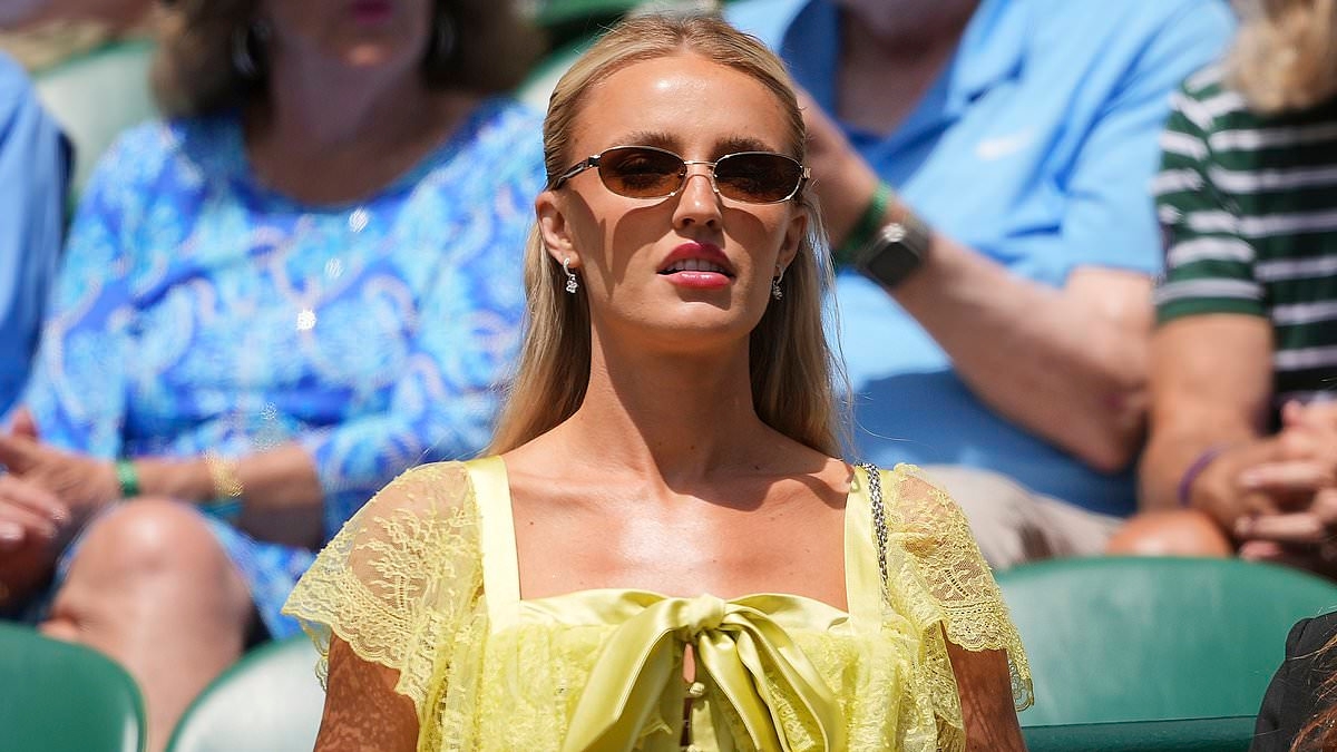 Glamorous tennis WAG Morgan Riddle dons period-style dress to watch her man Taylor Fritz at Wimbledon