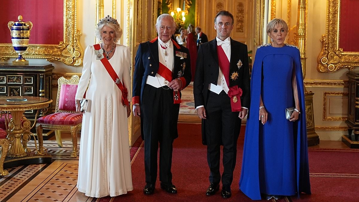 ROBERT HARDMAN: Riding with the Queen, Brigitte Macron blew movie star kisses at the crowd