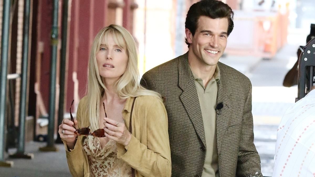 Dree Hemingway spotted portraying Daryl Hannah alongside Paul Kelly's JFK Jr. on the set of American Love Story