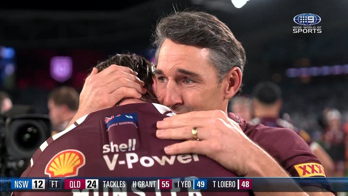 Billy Slater sheds a tear as emotional scenes erupt after Maroons thump Blues to win State of Origin 2025