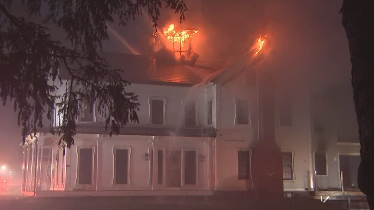 Horror as pristine $2m Victorian mansion on 'America's prettiest street' goes up in flames