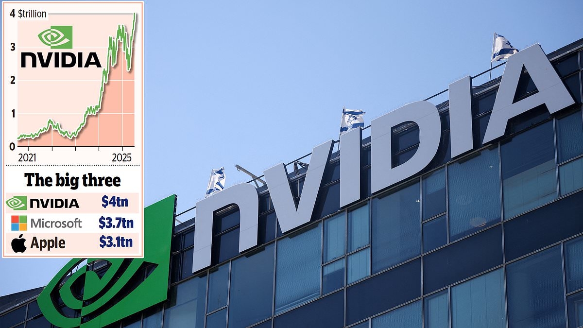Nvidia is first company to hit $4TRILLION market value as AI boom drives demand