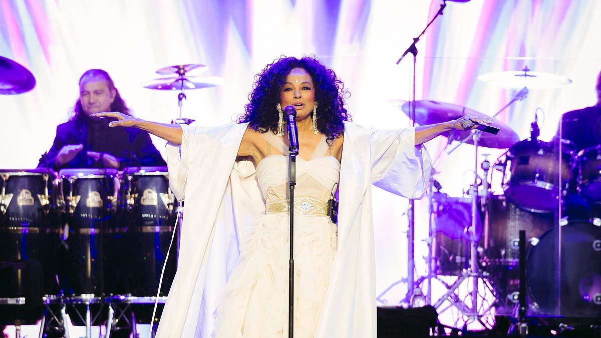 Diana Ross, 81, looks ethereal in custom-made flowing white gown as Motown legend opens the Henley Festival