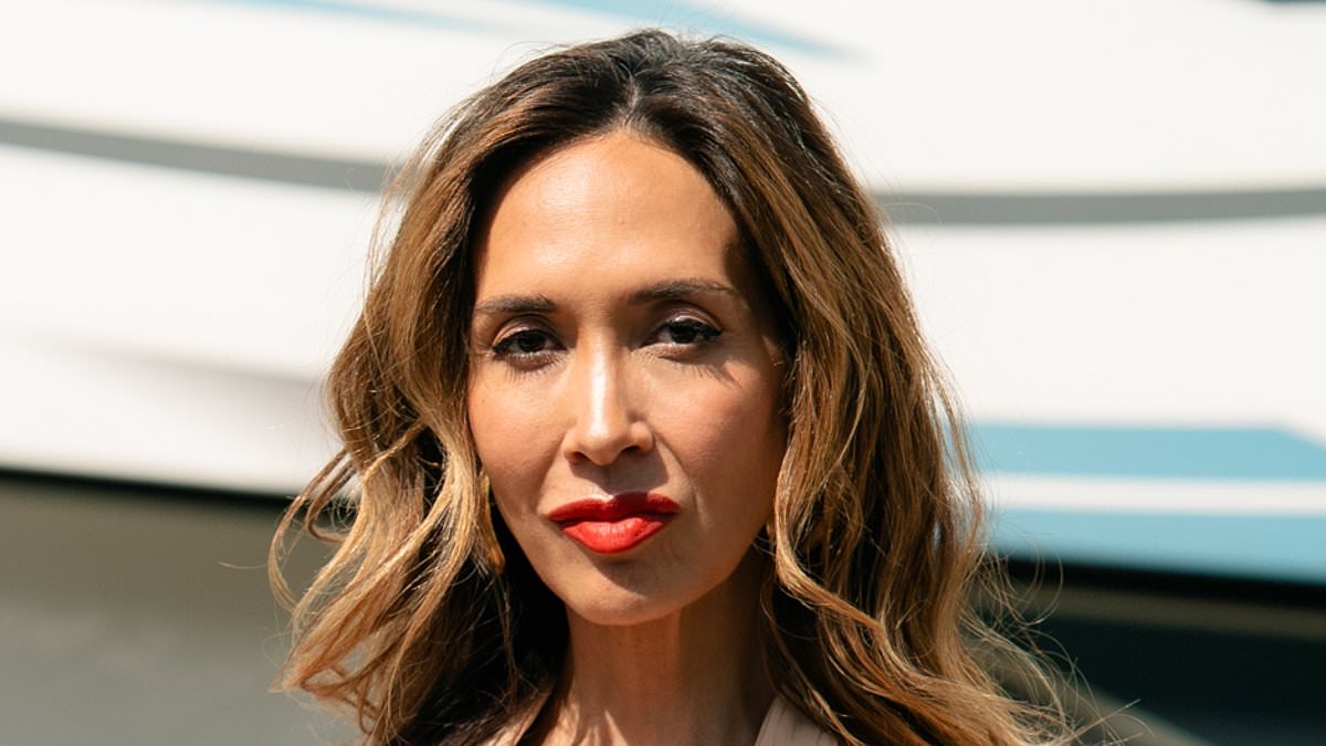 Myleene Klass wows in a red bejewelled gown before going braless in a plunging sheer maxi dress ahead of hosting BST Hyde Park