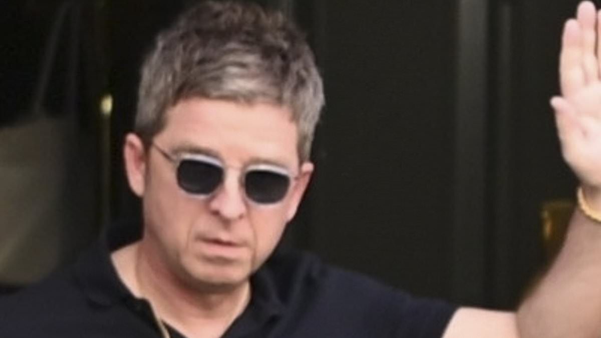 Noel Gallagher is mobbed by fans as he leaves his hotel for Heaton Park for the first of five sold-out reunion gigs as swarms of Oasis devotees descend on the band's home city - amid 90-minute wait fo