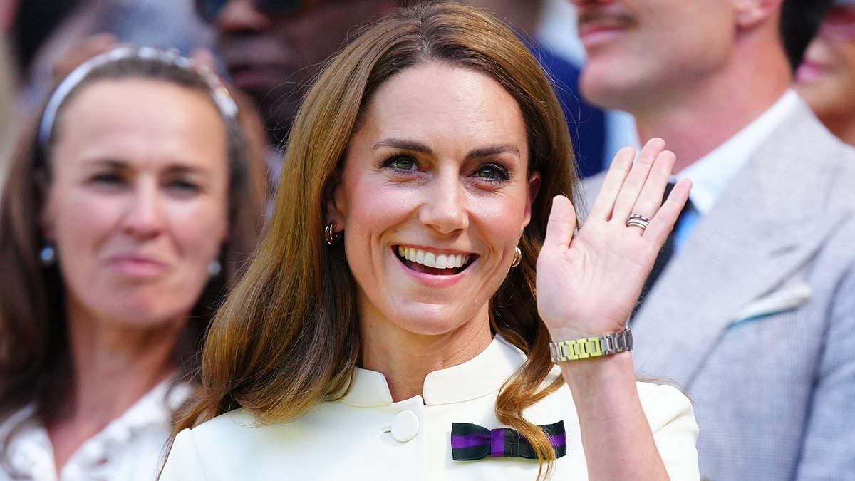 It's Kate to see you! Princess of Wales appears emotional as she is met with huge cheers and applause at Wimbledon