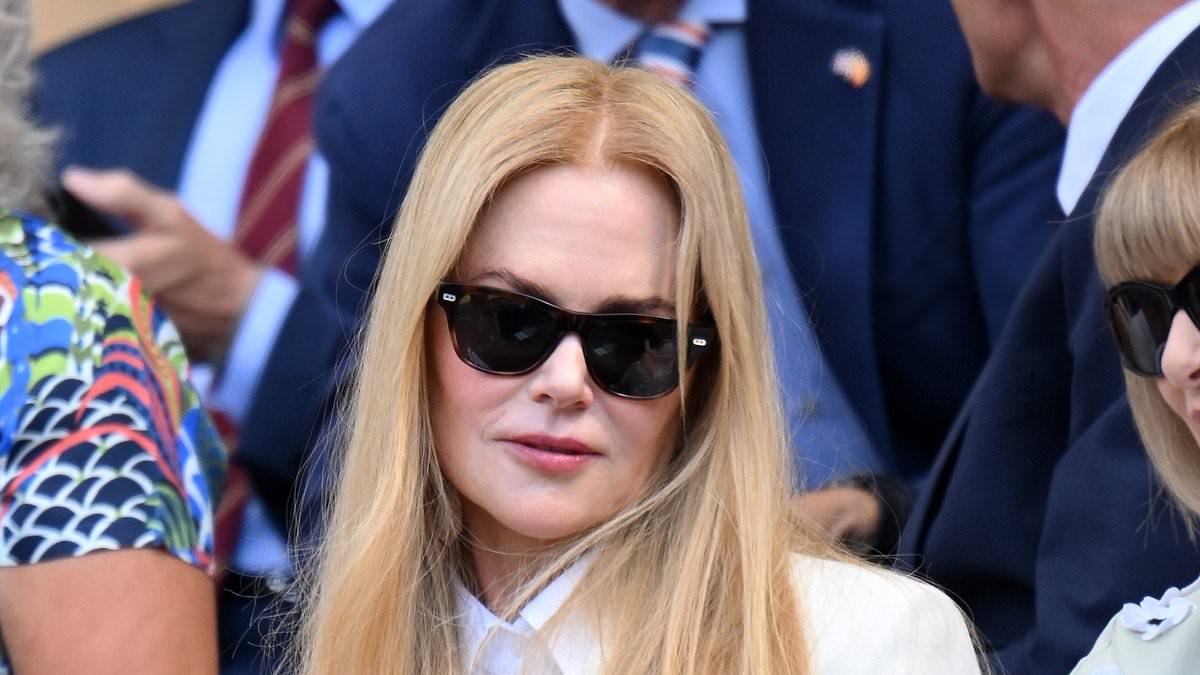 Nicole Kidman, 58, embraces her natural hair after ditching wigs as she sits in the Royal Box at Wimbledon
