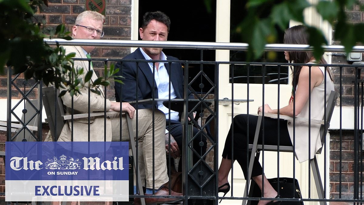Harry and Meghan 'frustrated' after details of secret 'peace summit' between Sussexes' spokesperson and King's aide is caught on camera
