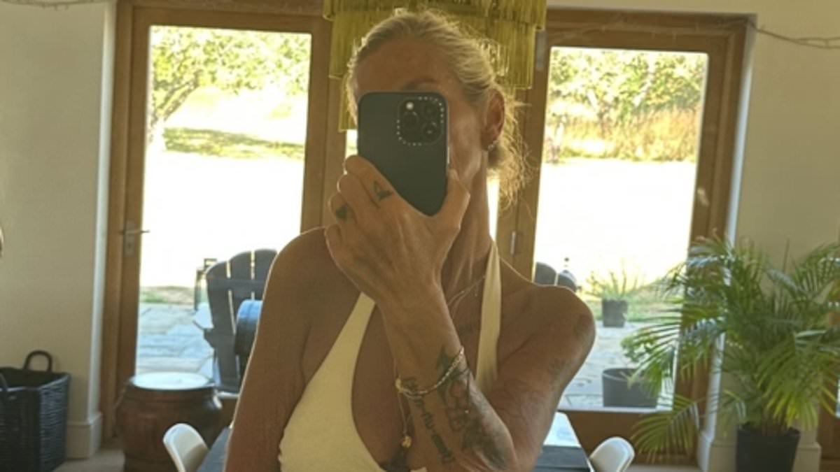 Ulrika Jonsson shows off her toned figure in a white bikini amid the UK heatwave - as she admits sex is 'harder to get into' since going sober 13 months ago