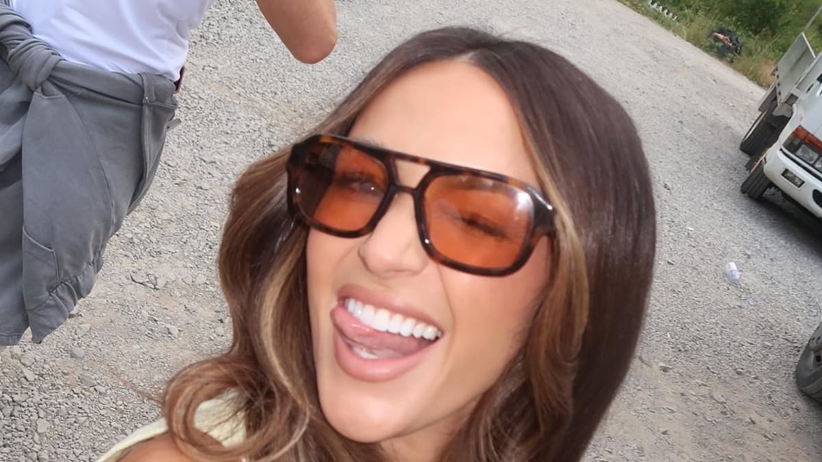 Michelle Keegan nails summer chic in butter yellow waistcoat set as she shares more behind-the-scenes snaps from secret Sky project in Bulgaria