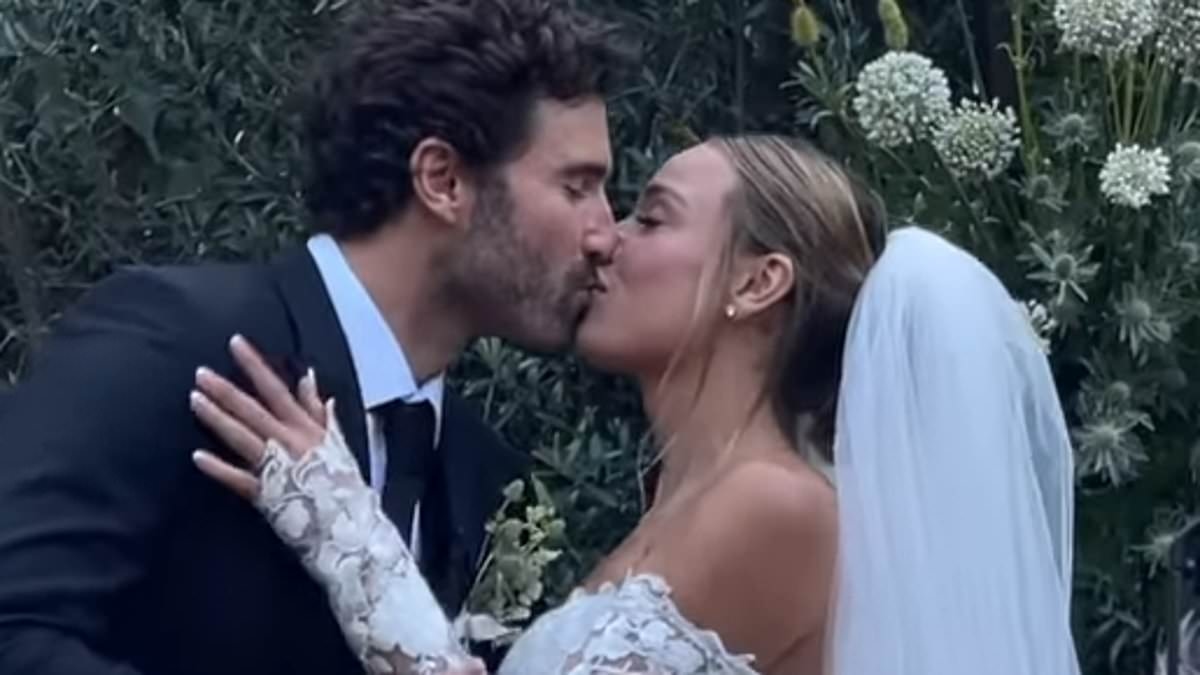 Brody Jenner's wedding album revealed as he plants a kiss on his stunning surfer wife in Malibu