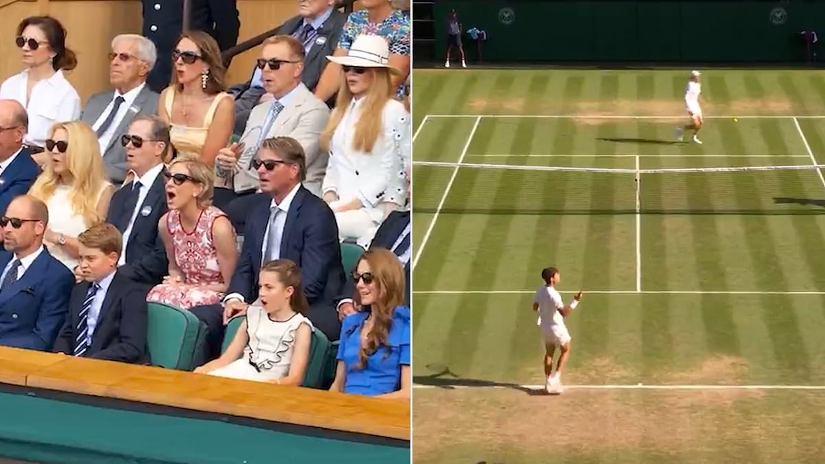 Princess Charlotte can't contain her excitement as she gasps during thrilling Wimbledon men's final