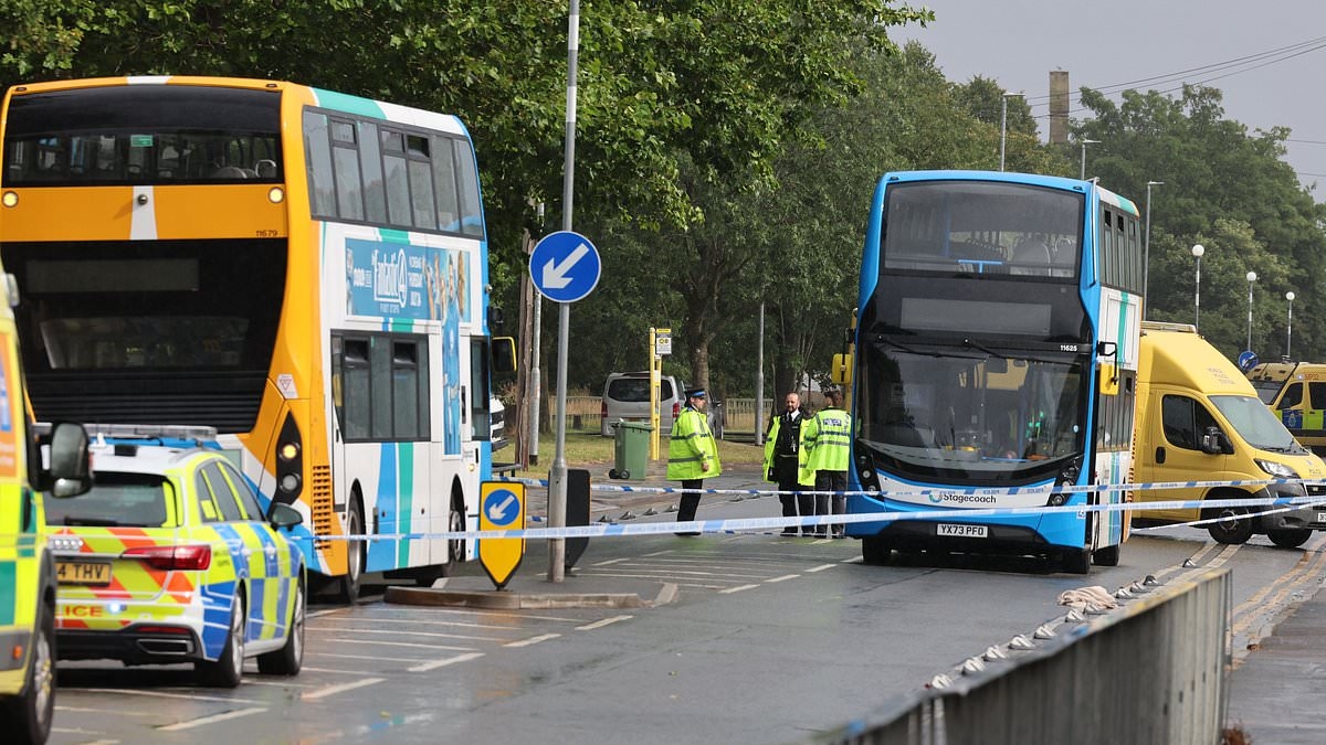 Girl, nine, rushed to hospital 'with head injury' after being hit by bus