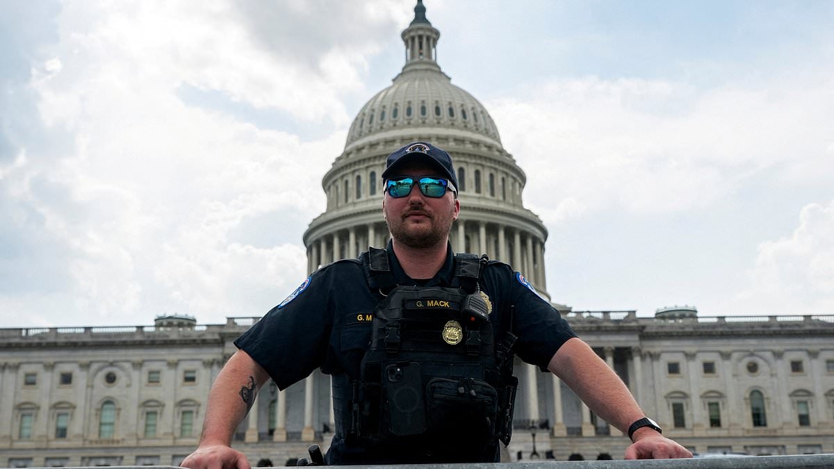 BREAKING NEWS Capitol Police detain man in cowboy hat with 'bow and arrow' chillingly close to where lawmakers are voting
