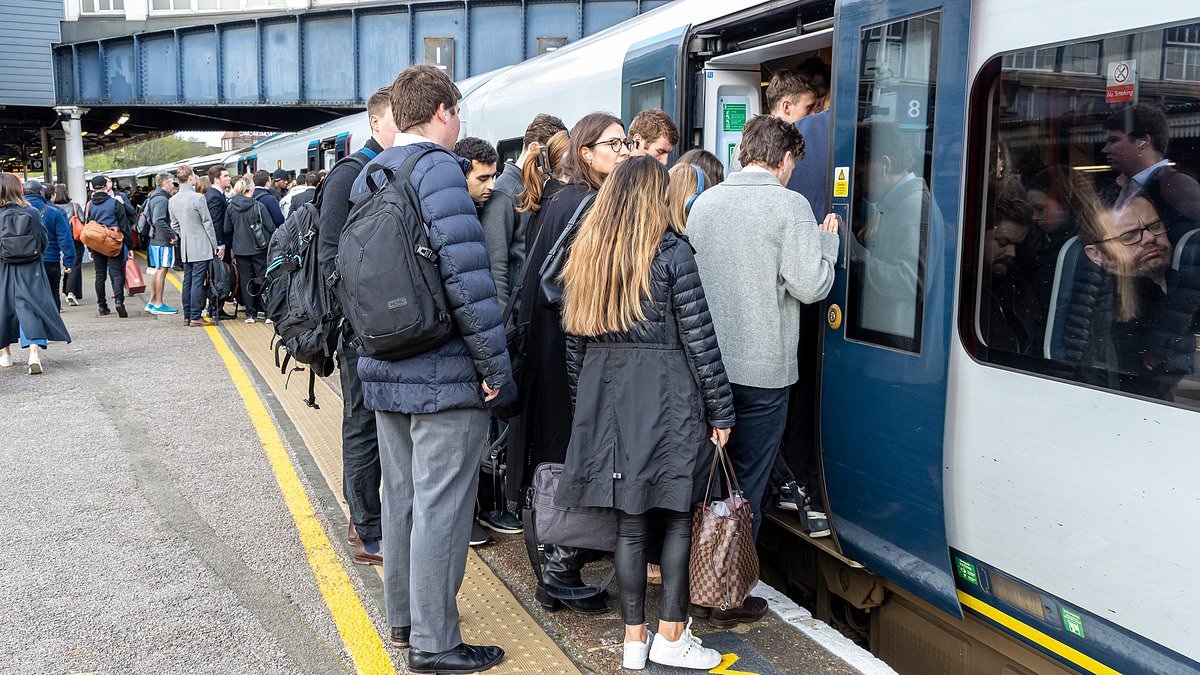 The most overcrowded trains in England: Busiest route has almost TWICE as many passengers as seats... where does your journey rank?