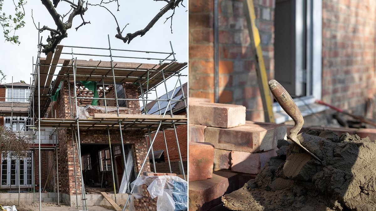 Sky-high cost of building work sends planning applications for home renovations plummeting
