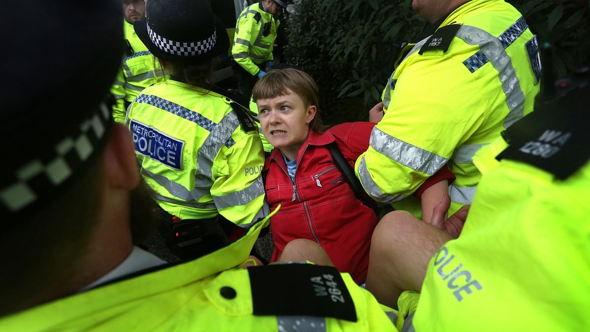 Police clampdown on Palestine Action sees more than 100 people arrested nationwide - as activists in London chant 'f*** your Jewish state'