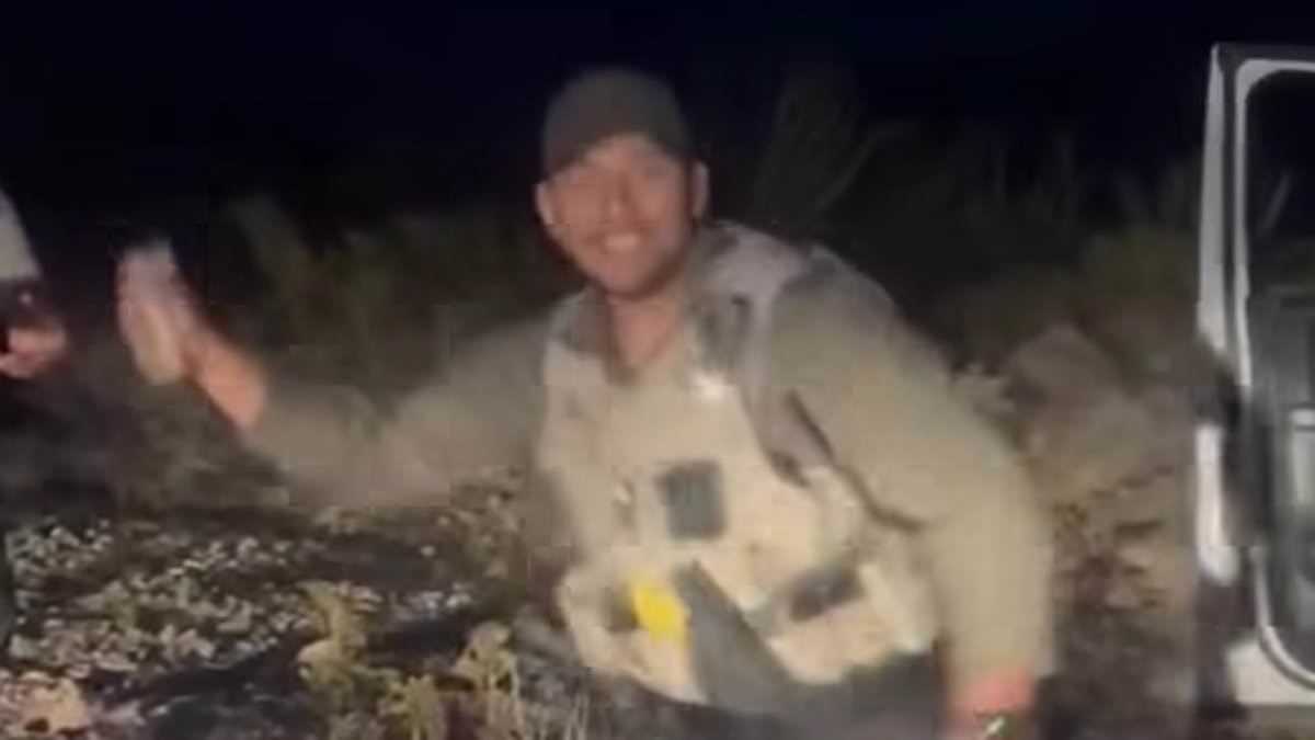 Sickening moment cop launches heinous attack on adorable animal... before vile threat to his colleague