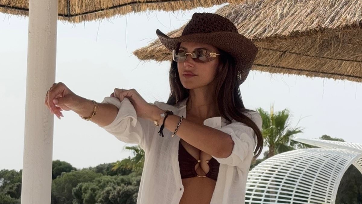 Michelle Keegan showcases her jaw-dropping figure in brown bikini just four months after giving birth