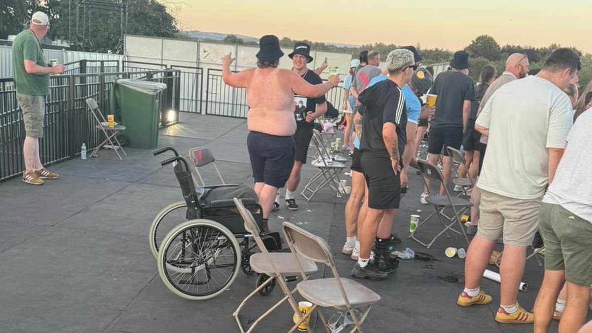 Stand by me! Moment dozens of 'disabled' Oasis fans get out of wheelchairs and start dancing at comeback gig in 'biblical' scenes