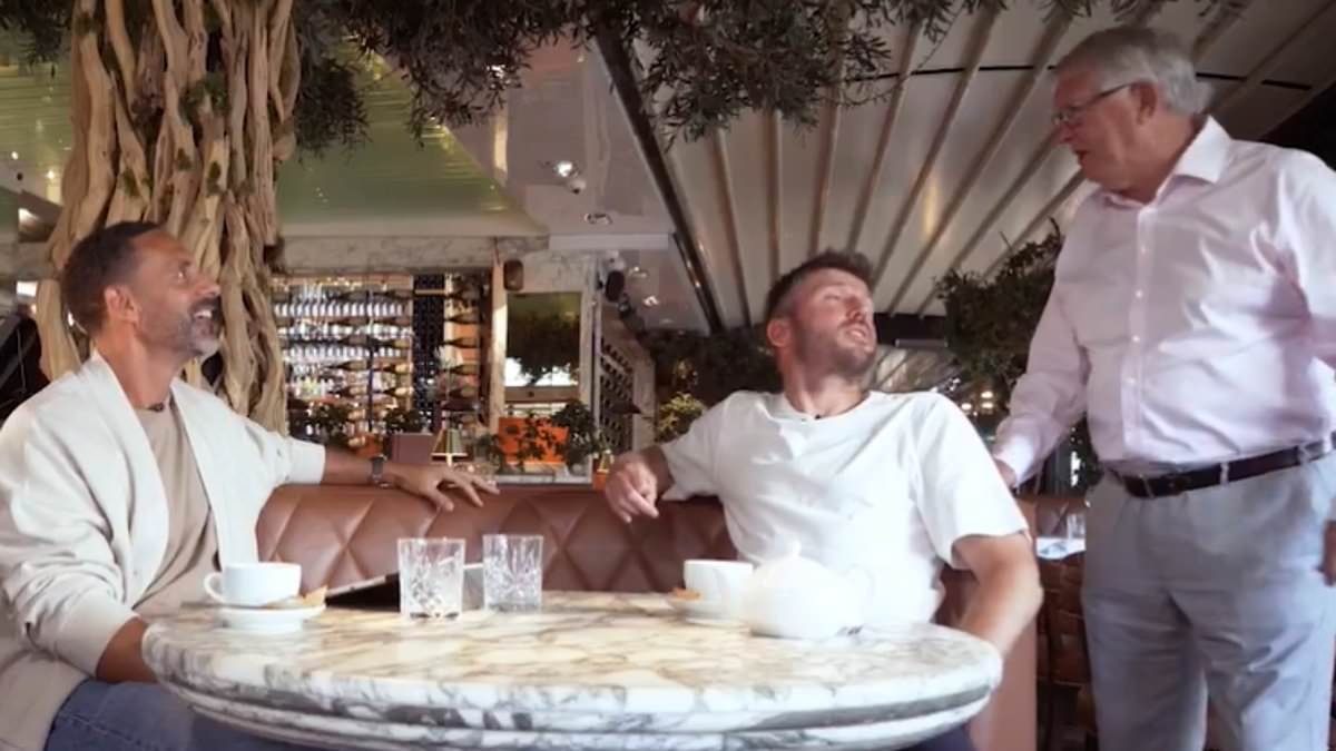 Watch the awkward moment Sir Alex Ferguson gatecrashes Rio Ferdinand and Michael Carrick podcast recording - before legendary Man United boss makes firm demand to former stars