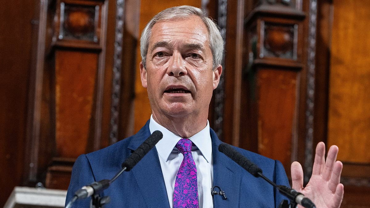 Nigel Farage warns Britain is facing 'societal collapse' with lawlessness taking hold 'very rapidly' - as he vows to halve crime in five years if he becomes PM