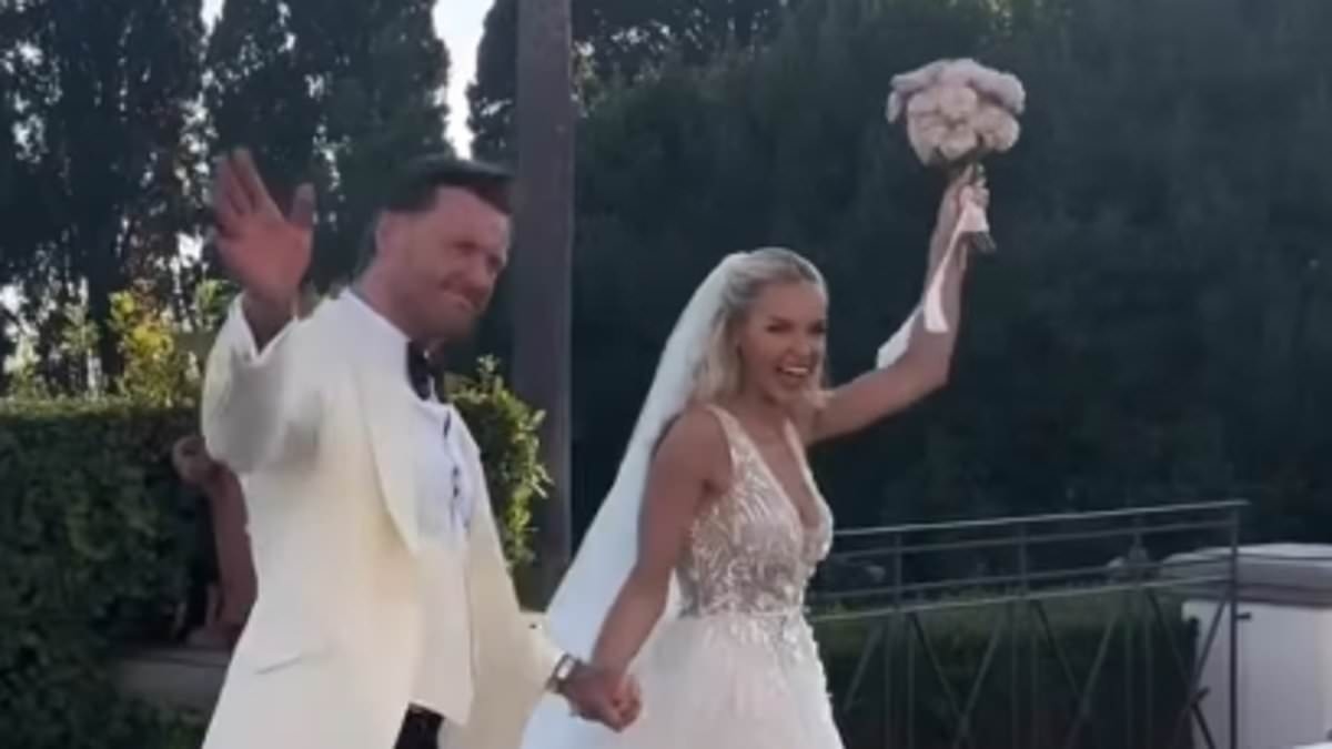 Geordie Shore star Kyle Christie ties the knot with 'Miss Newcastle' Vicky Turner in front of co-stars at 'wedding of the year' in Rome - as his ex Holly Hagan has her say from back home