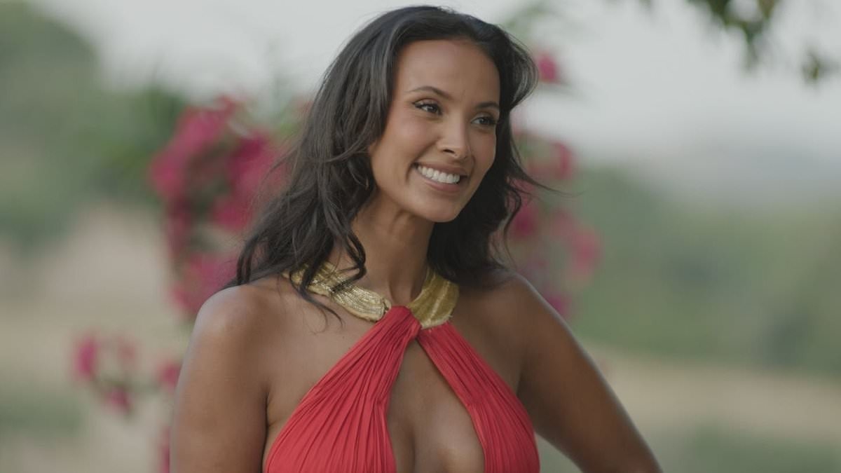 Maya Jama shows off her incredible curves in a busty cut-out dress as she returns to the Love Island villa to shake things up