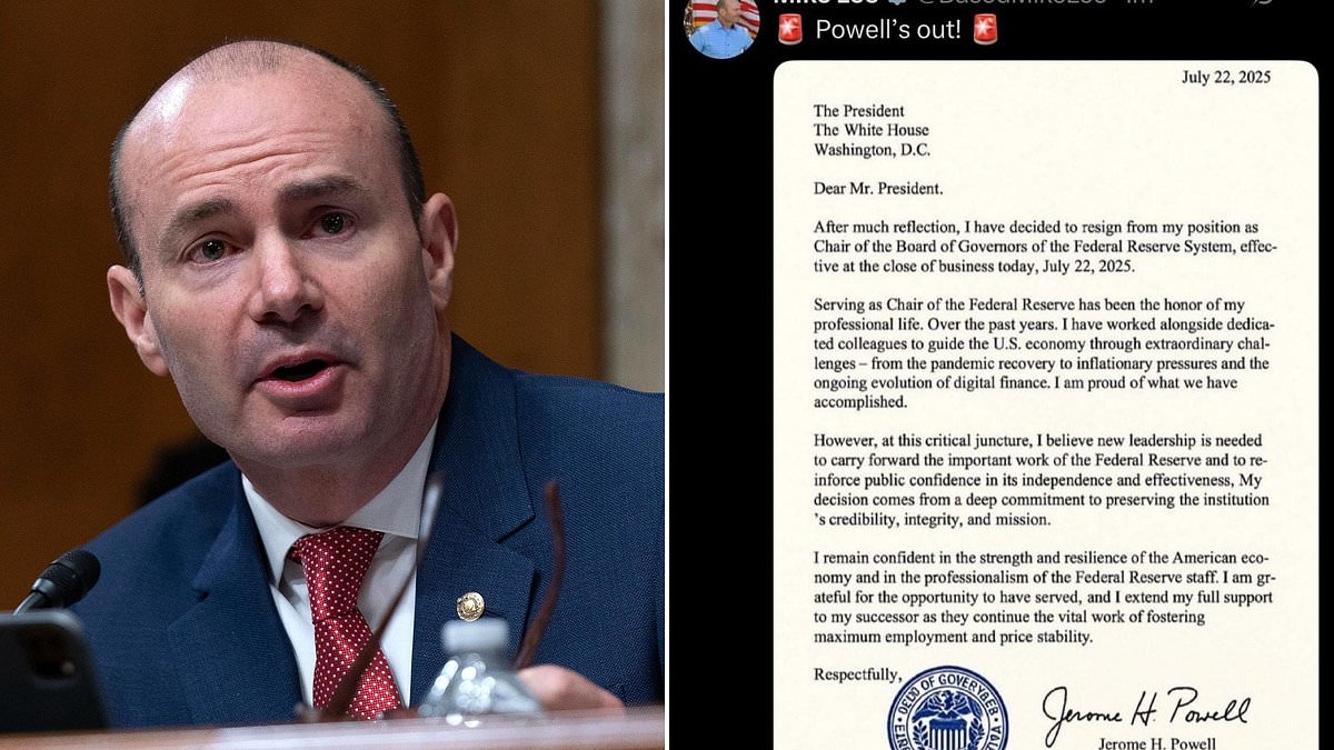 Republican lawmaker mocked after brutally falling for a 'fake' Jerome Powell resignation letter