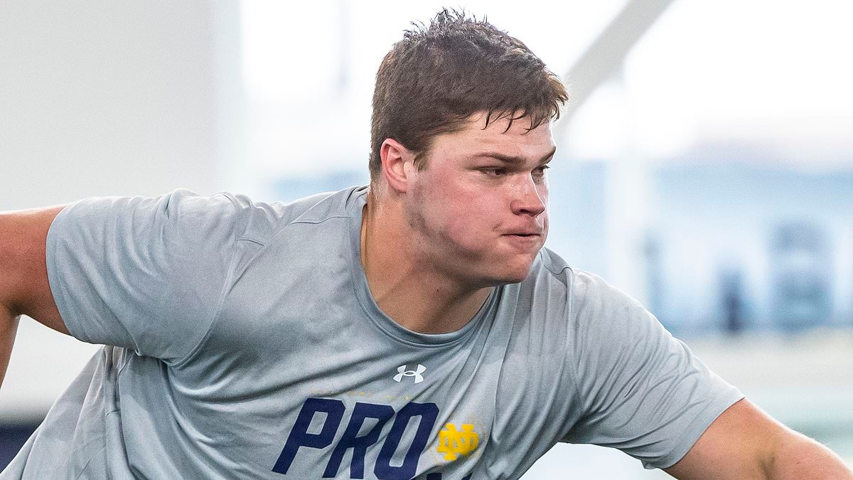 Hulking 6ft 8in NFL star Joe Alt sets social media ablaze with performance in training camp