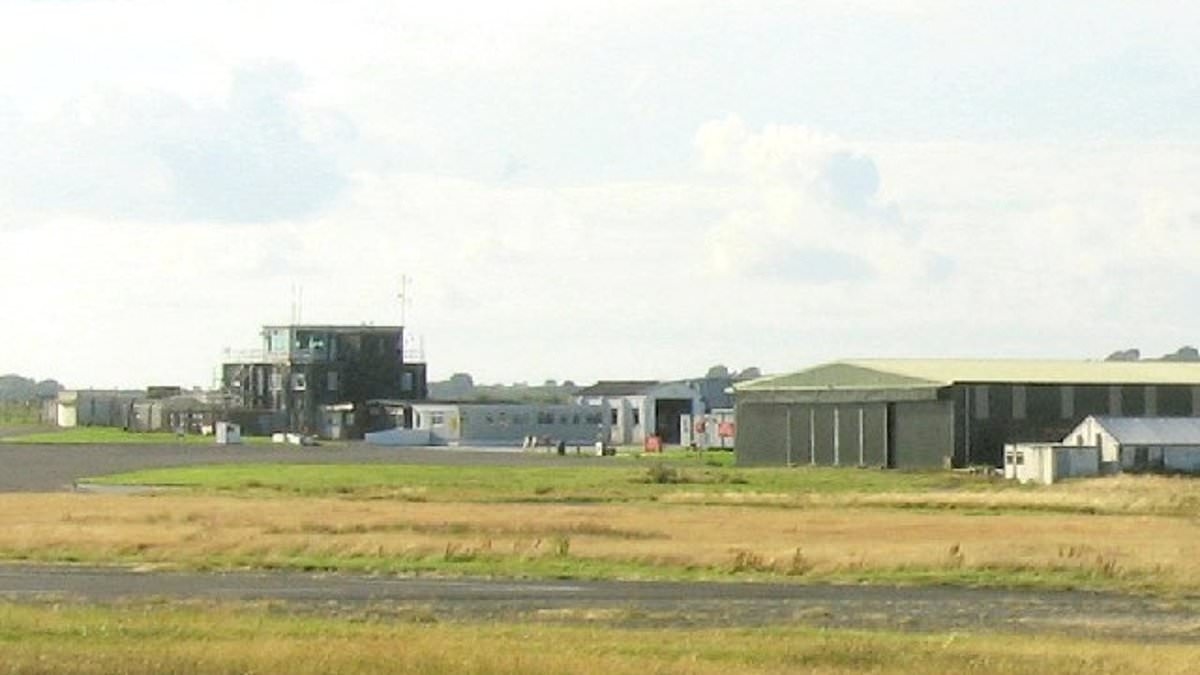 Pilot, 84, and passenger, 78, rushed to hospital after plane crashes and overturns on runway