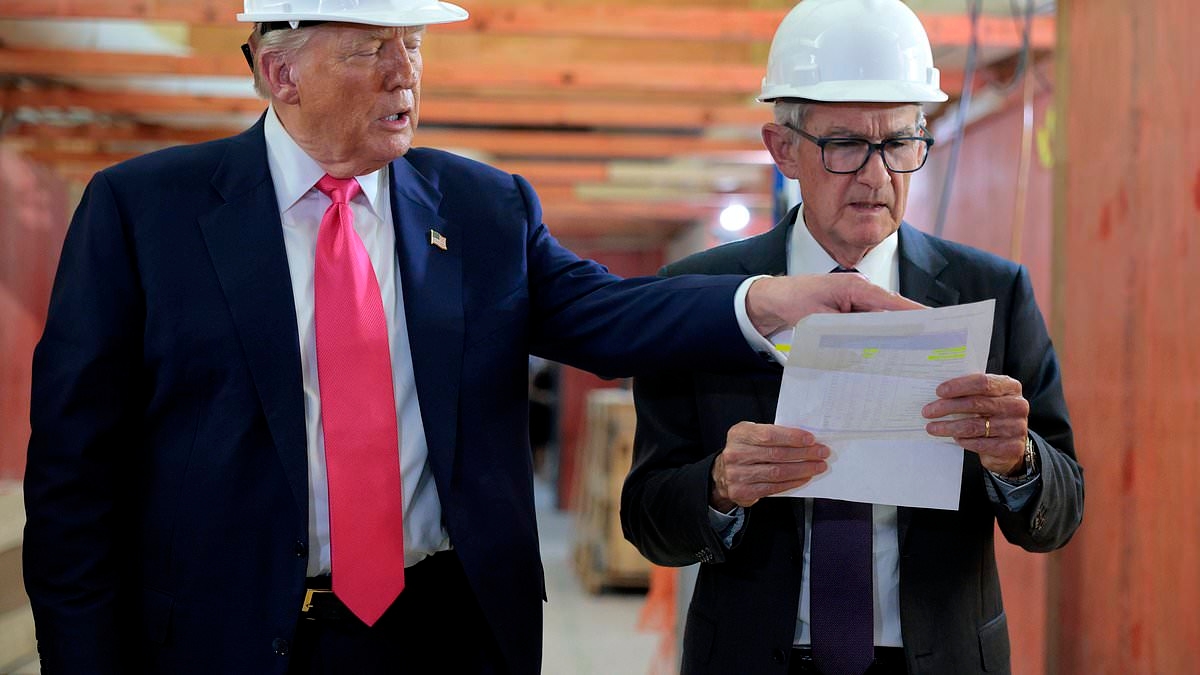 Trump wildly trolls Fed Chair Jerome Powell with face-to-face demand on interest rates during tour of 'fraudulent' $3B renovation