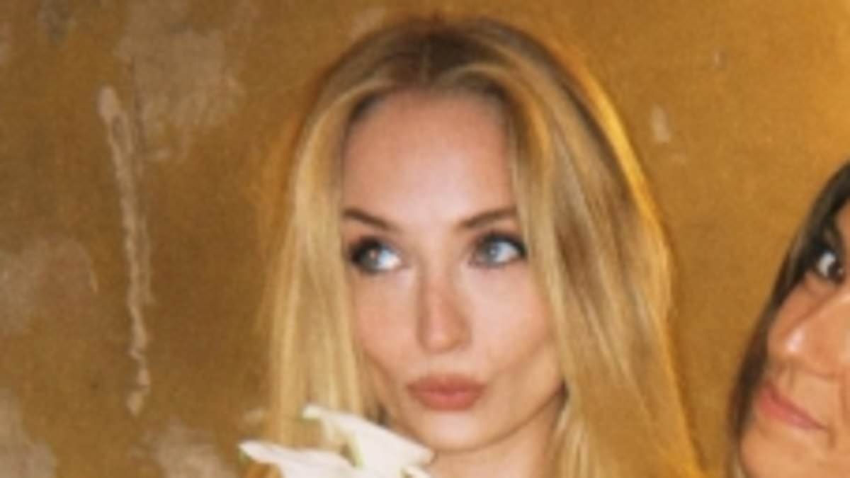 Sophie Turner puts on a glamorous display in a very plunging yellow silk bridesmaid dress as she celebrates her friend's wedding