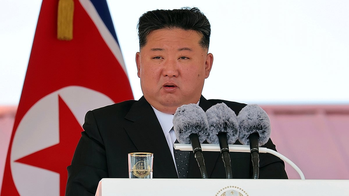 Kim Jong Un gives battle cry speech about winning 'anti-American' world war... after Trump boasted about their bromance