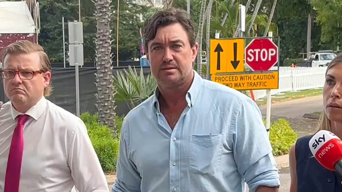 Outback Wrangler Matt Wright is supported by his wife as he enters plea over helicopter crash that killed his co-star
