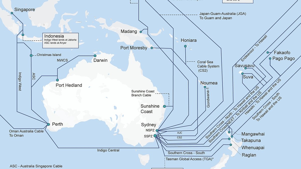 How just 15 undersea cables could leave Australia digitally stranded if war breaks out