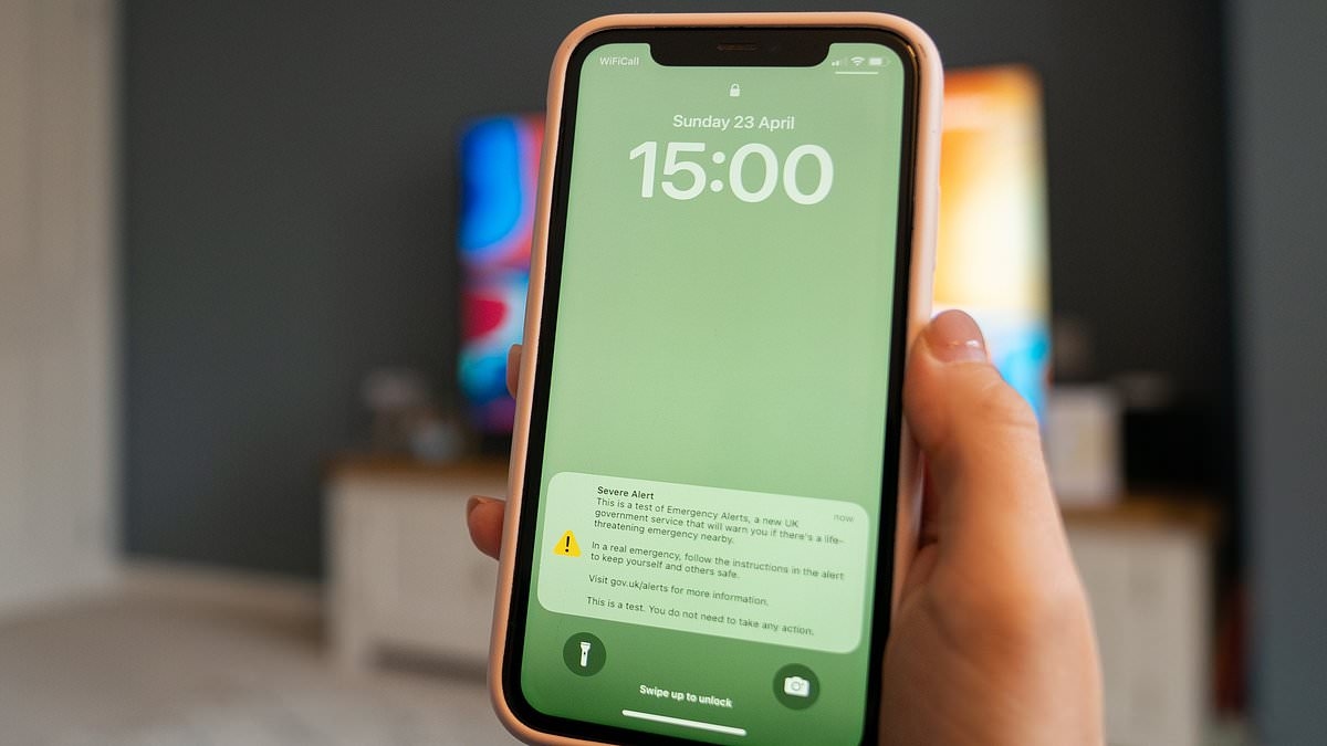 Don't expect a Sunday afternoon slumber! Millions of Brits' phones to buzz as Government announces new test of UK's emergency alert system