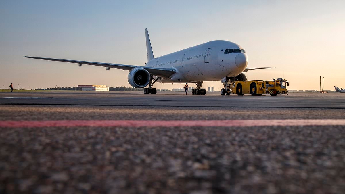 Passengers flee jet after it bursts into flames