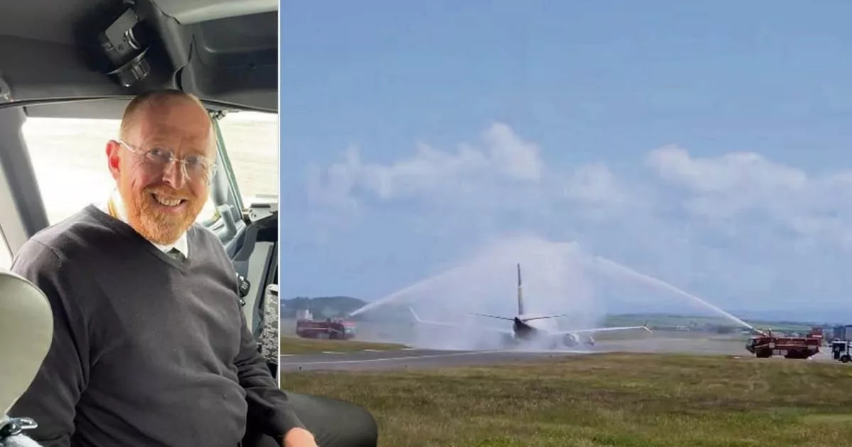 Ayrshire Ryanair pilot retires in style after final flight at Prestwick
