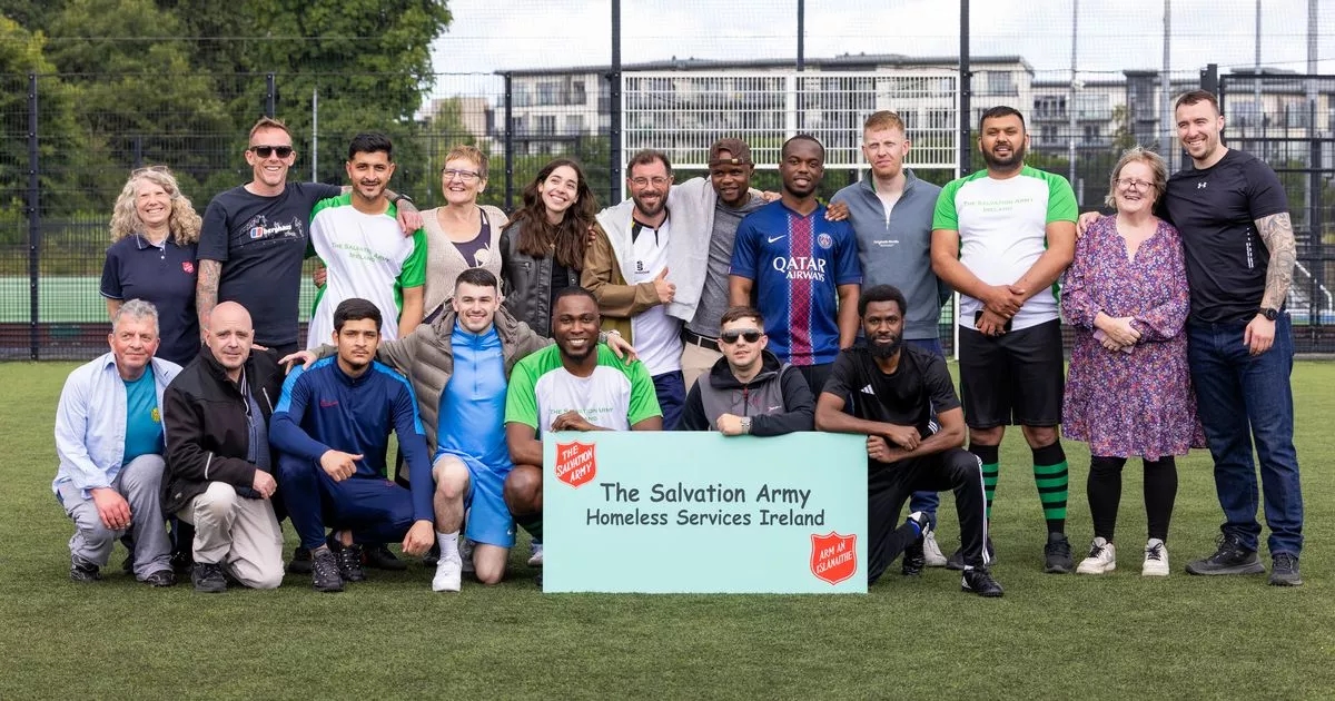 Dublin homeless hubs flock to Trinity College sports ground for five-a-side Salvation Army football blitz