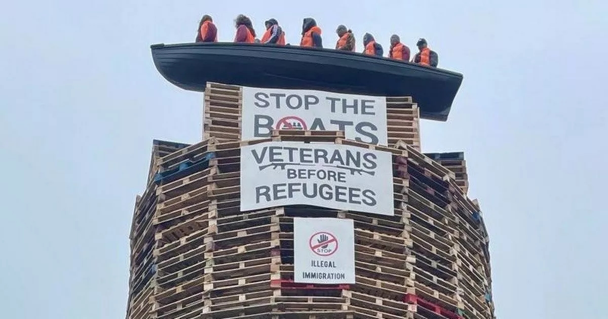 Migrant effigy on loyalist bonfire in Tyrone labelled 'racist'