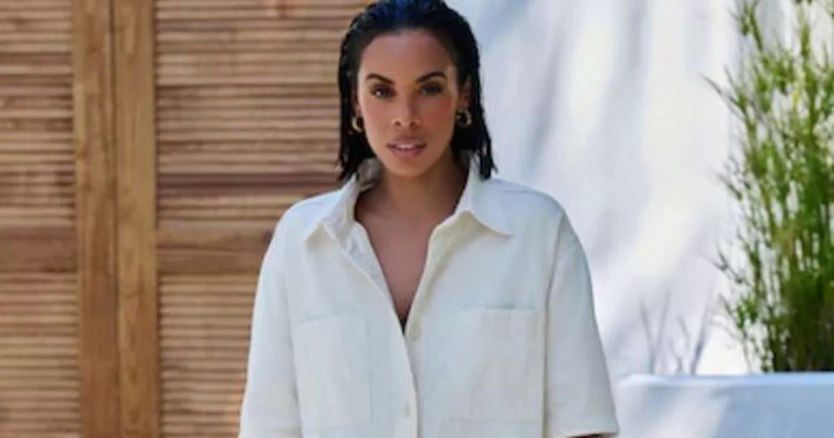 Rochelle Humes turns heads in Next's floaty white summer shirt