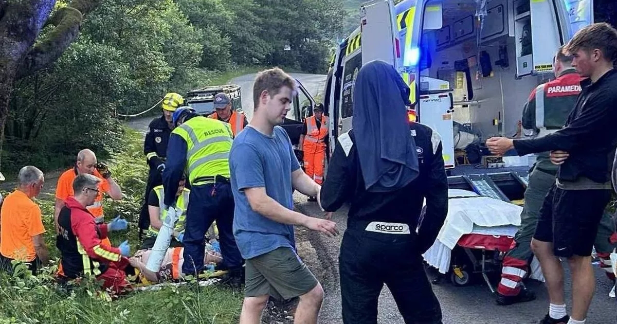 Dad's miracle escape from death after car ploughs into tree during 100mph race