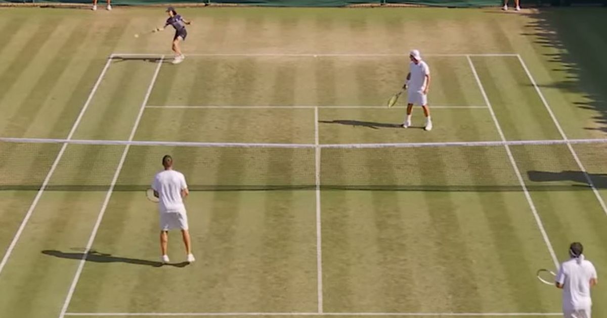 Wimbledon ball girl stuns players as she starts playing rally and wins