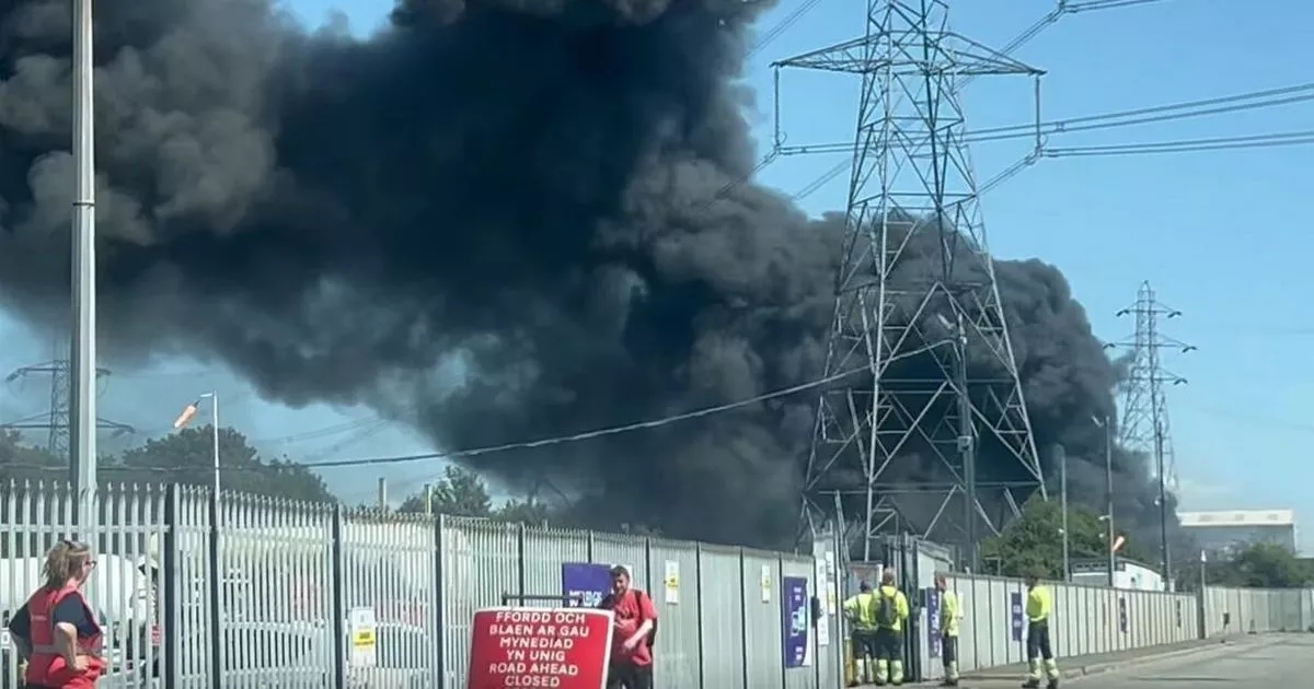 Live updates as huge fire erupts in Newport