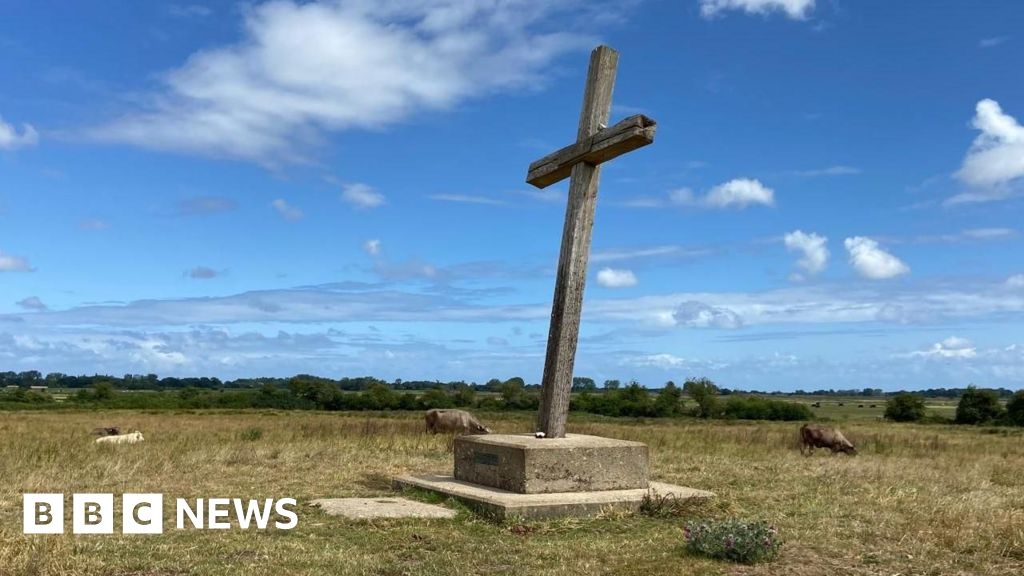 Concern over worsening tilt of Cross of Peace on Norfolk Broads